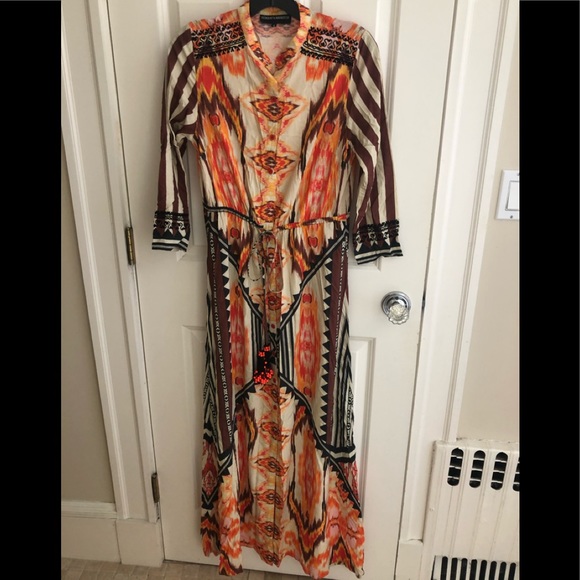 HEMANT & NANDITA Dresses & Skirts - COPY - Hemant & Nandita Ikat Print Maxi Dress